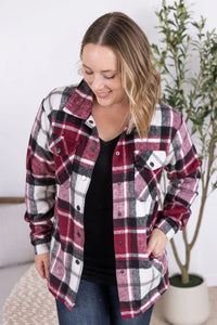 Norah Plaid Shacket - Merlot Mix