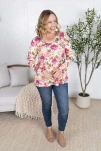 Long Sleeve Sarah Ruffle Top - Autumn Blossom