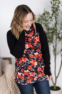 Zoey ZipCowl Sweatshirt - Sunset Floral