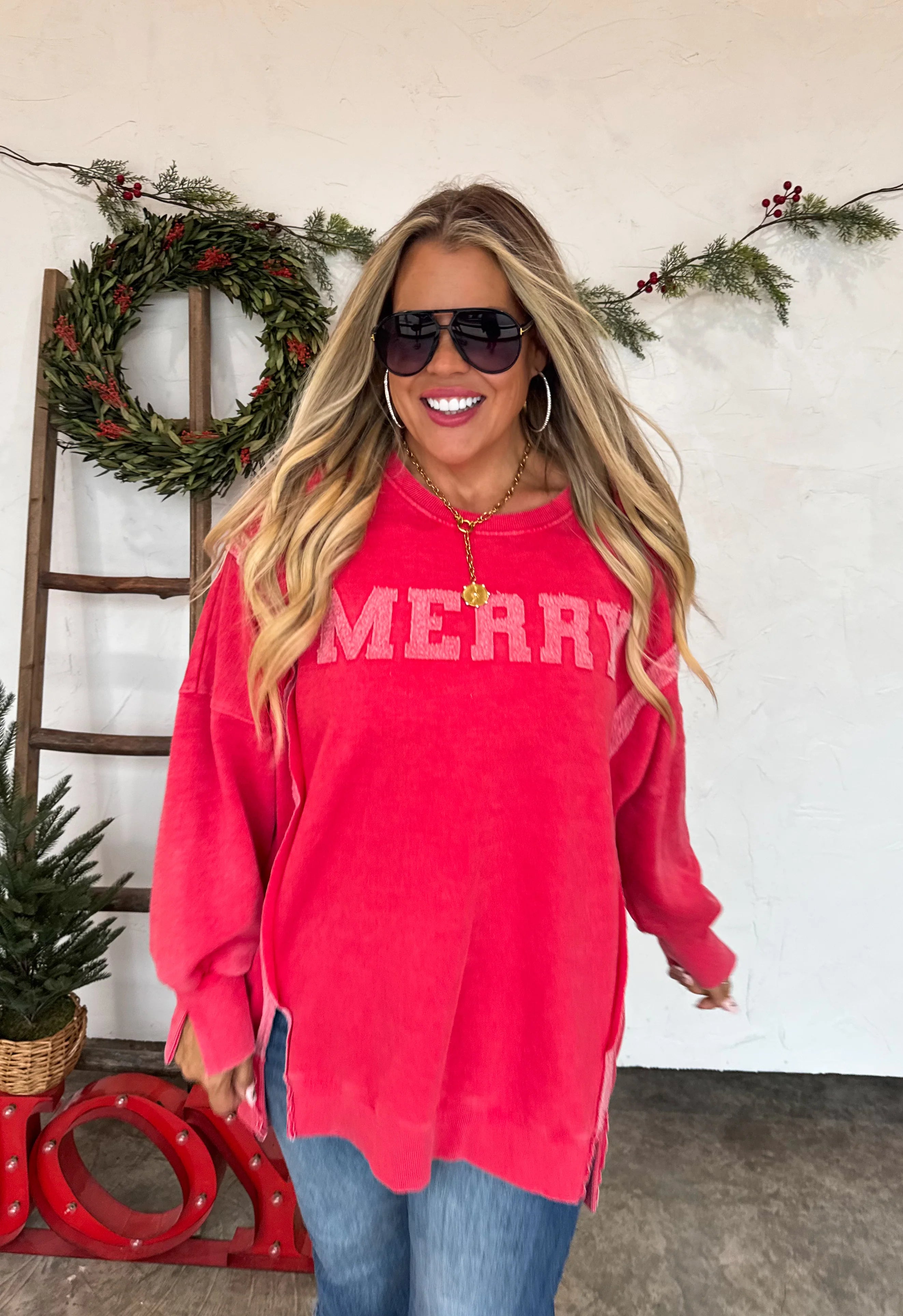 PREORDER- MERRY & HO HO HO CLASSIC CREW PULLOVER