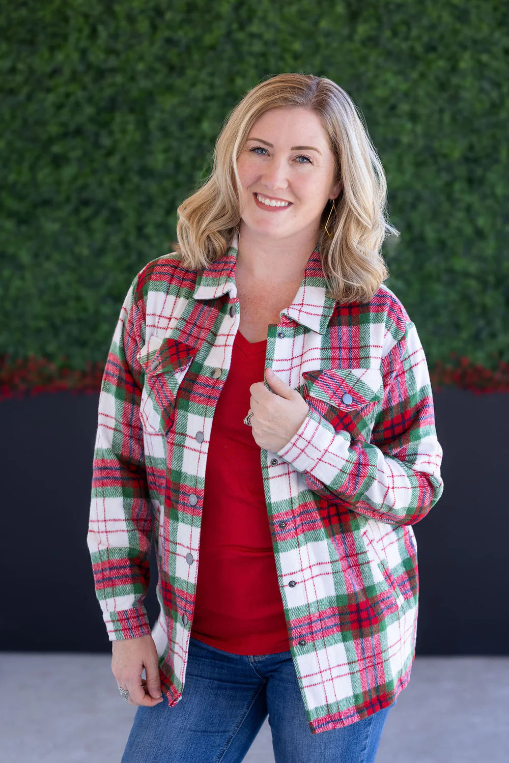 Norah Plaid Shacket - Christmas Plaid