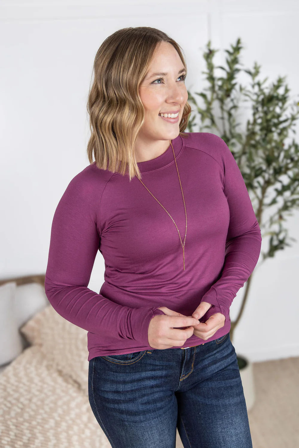 Blair Long Sleeve Top - Mulberry