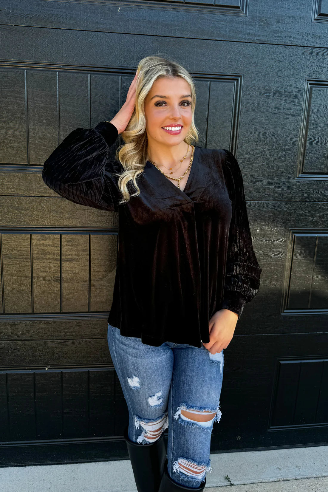 Love Interest Velvet Top