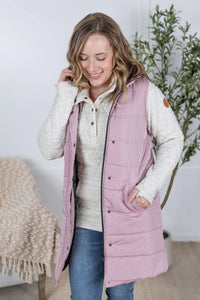 Harlow Long Vest - Blush