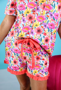 Fields Of Floral Ruffle Pajama Set