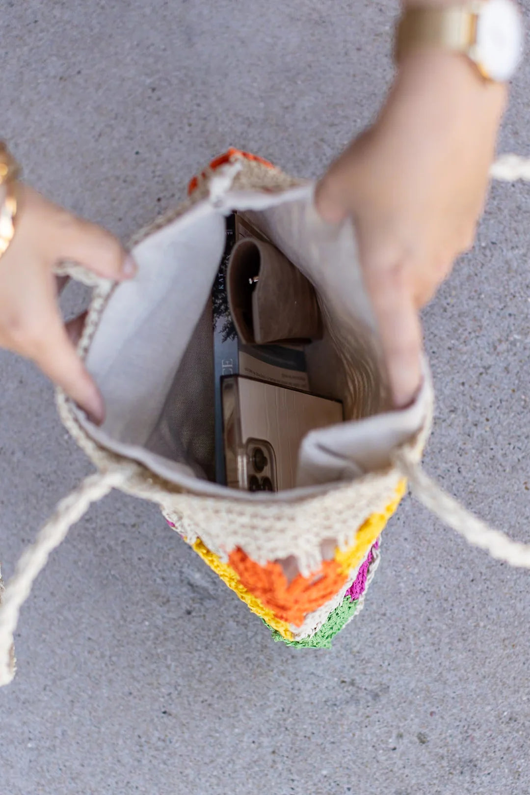 Floral Cinch Bag - Multi Colored