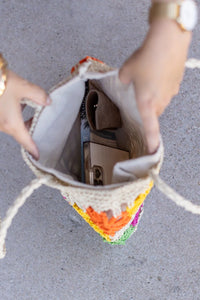Floral Cinch Bag - Multi Colored