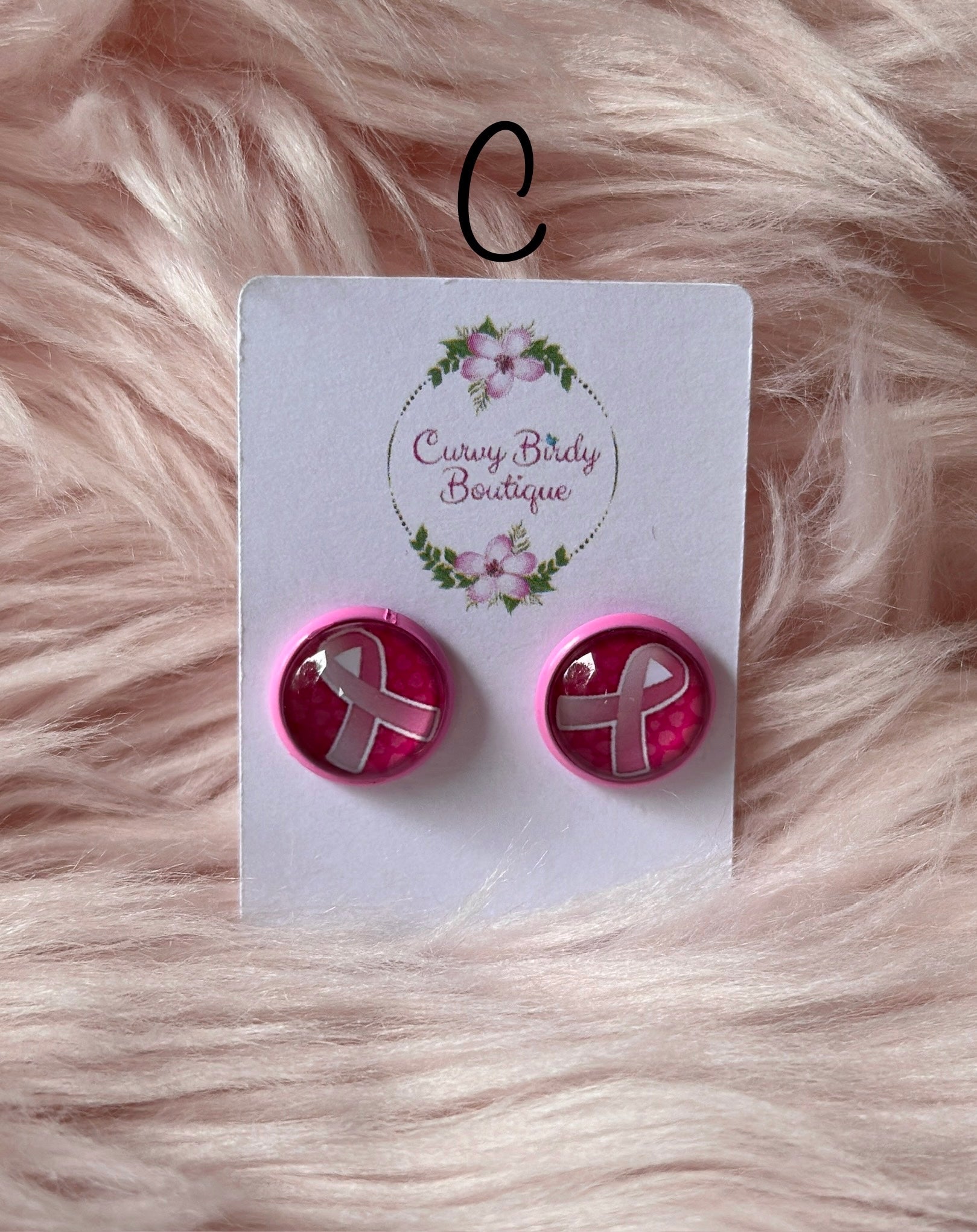 Breast Cancer Stud Earrings