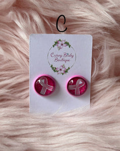 Breast Cancer Stud Earrings