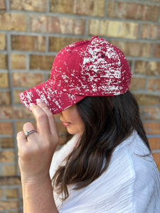 Splatter Hat in Maroon