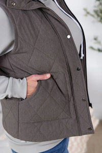 Remy Zip Up Vest - Charcoal