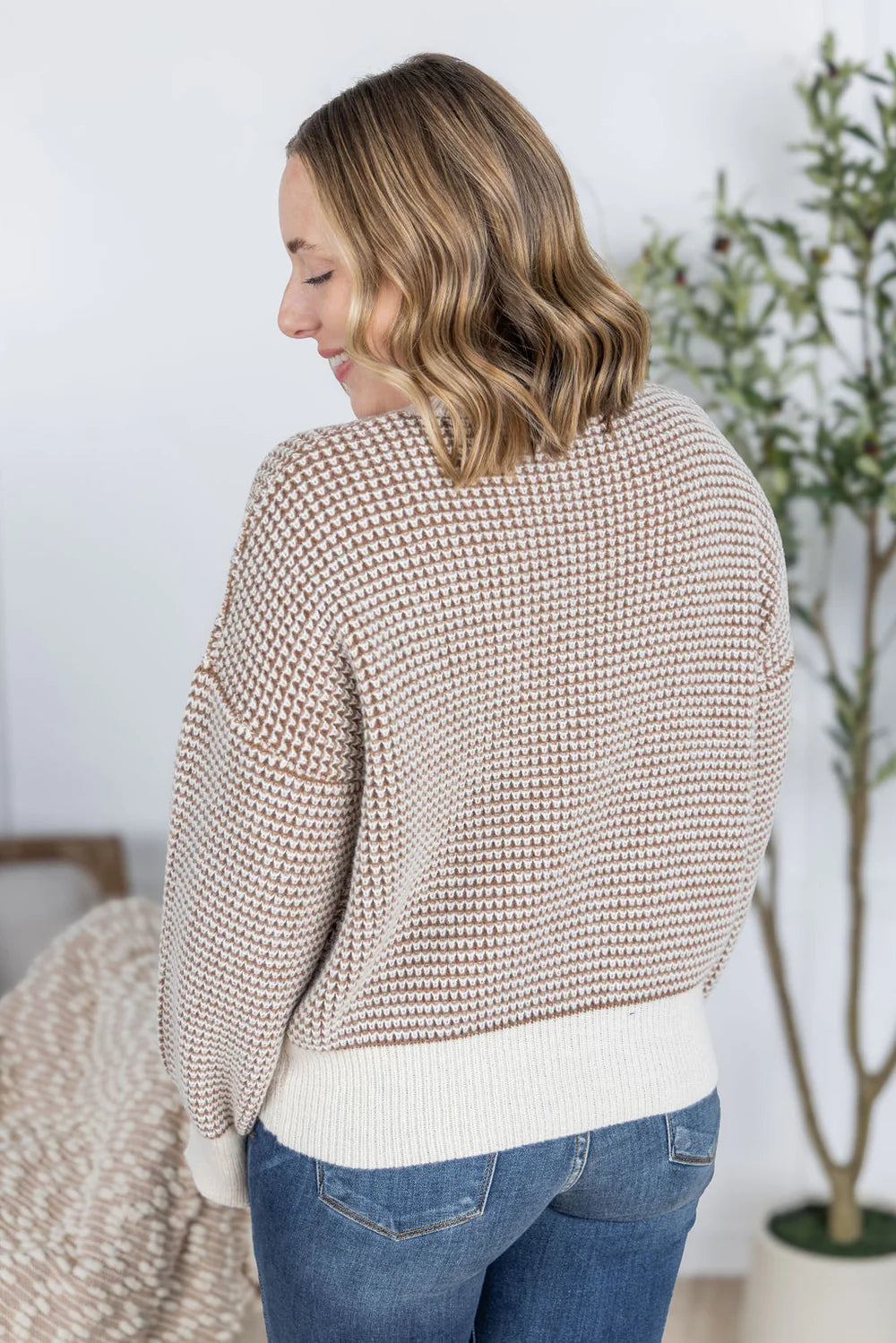 Charlotte Sweater - Mocha and Cream