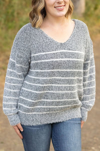 Cozy Striped Sweater in Black