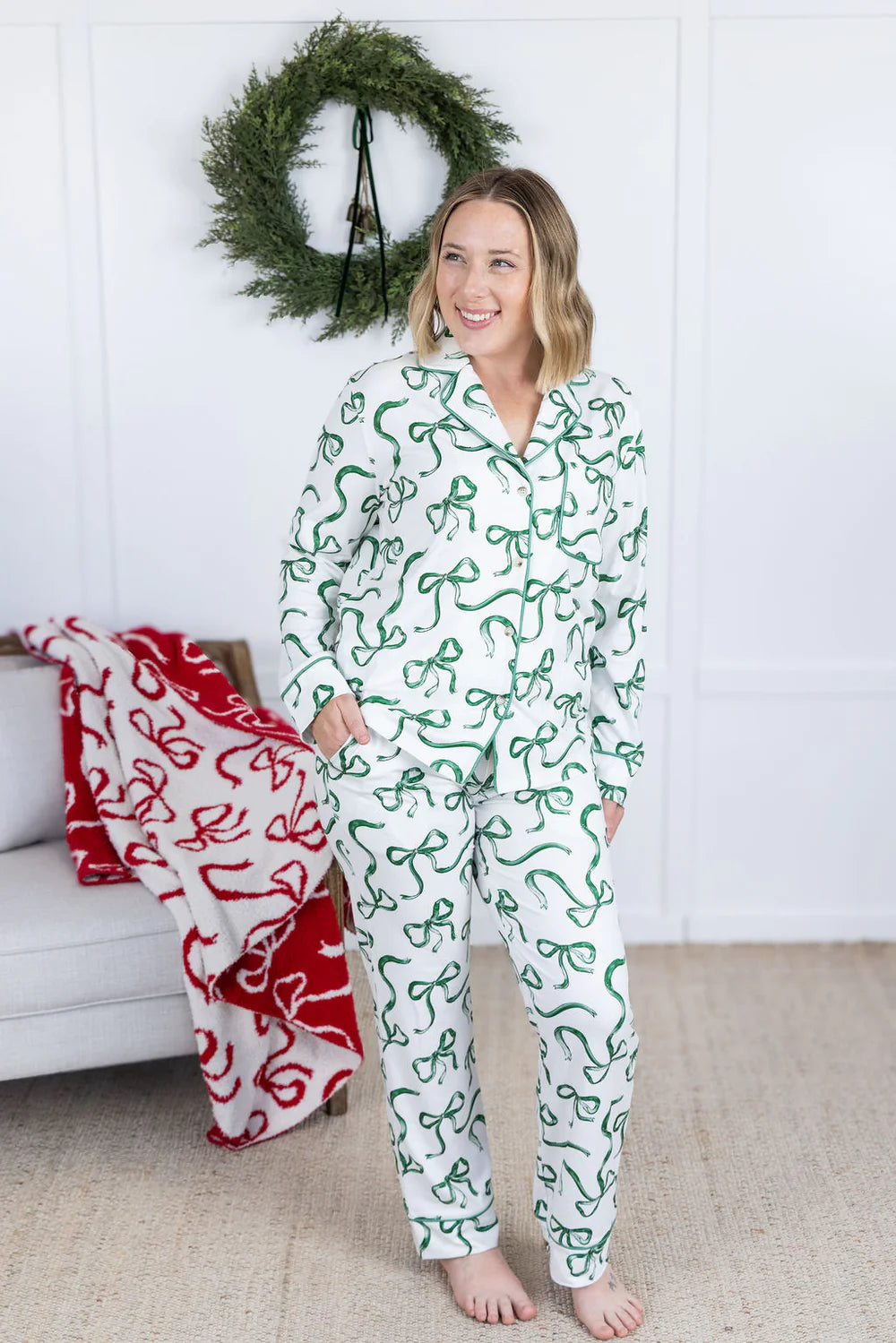 Ribbon Pajama Set - Green