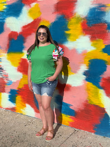 Olivia Green Textured Top
