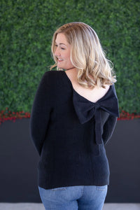 Bridget Back Bow Sweater - Black