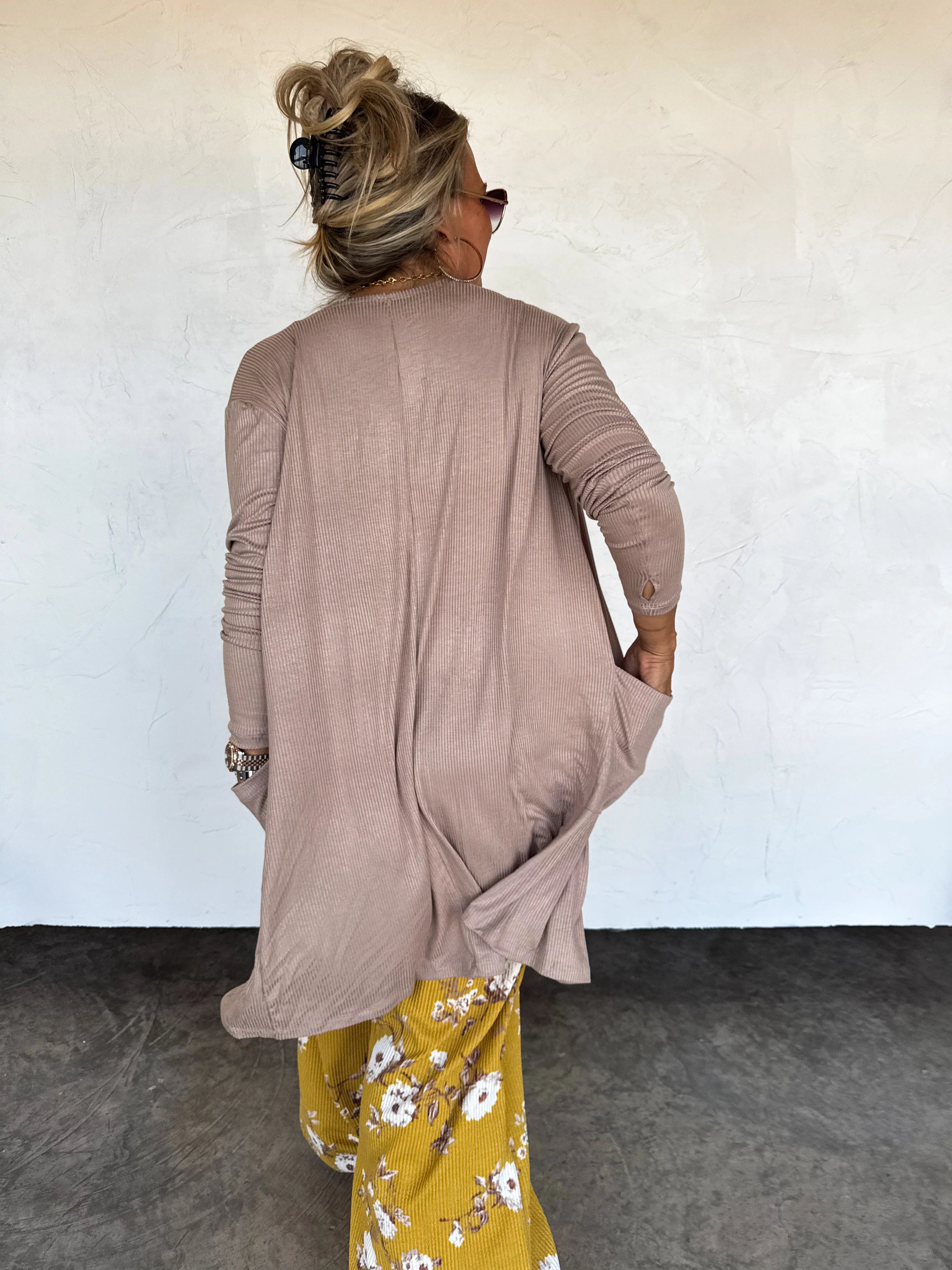 PREORDER - Sierra Ribbed Cardigan in Mocha