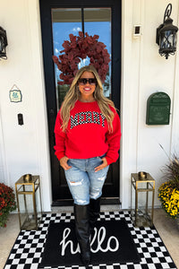 Merry Checkered Sweatshirt
