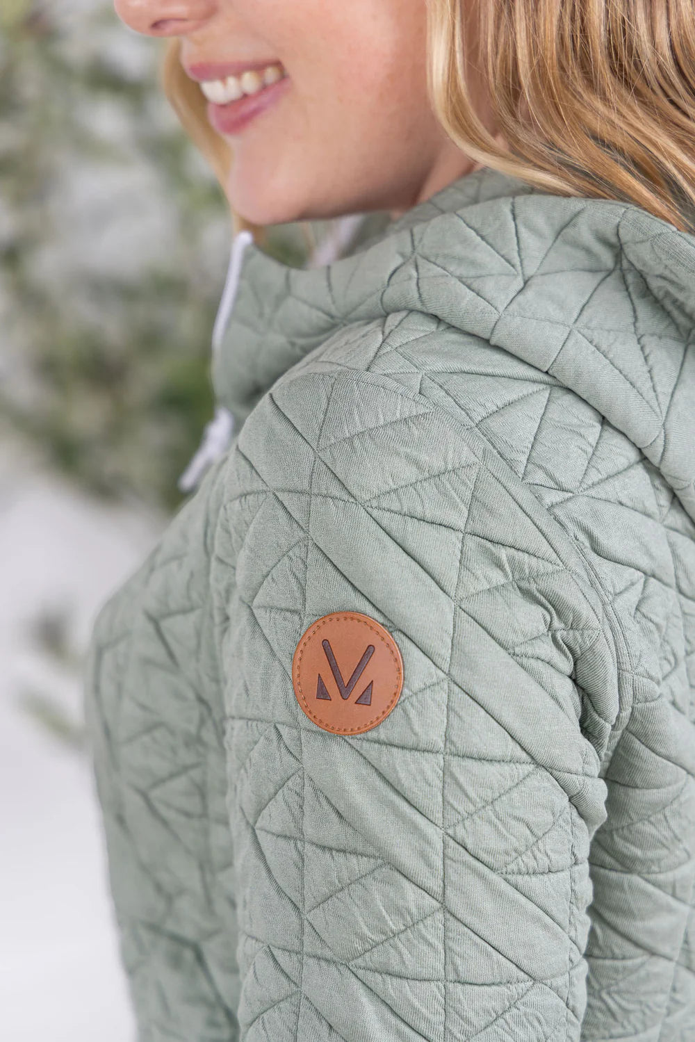 Geometric Fullzip Hoodie - Sage