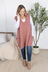 Tunic Sweater Vest - Rose