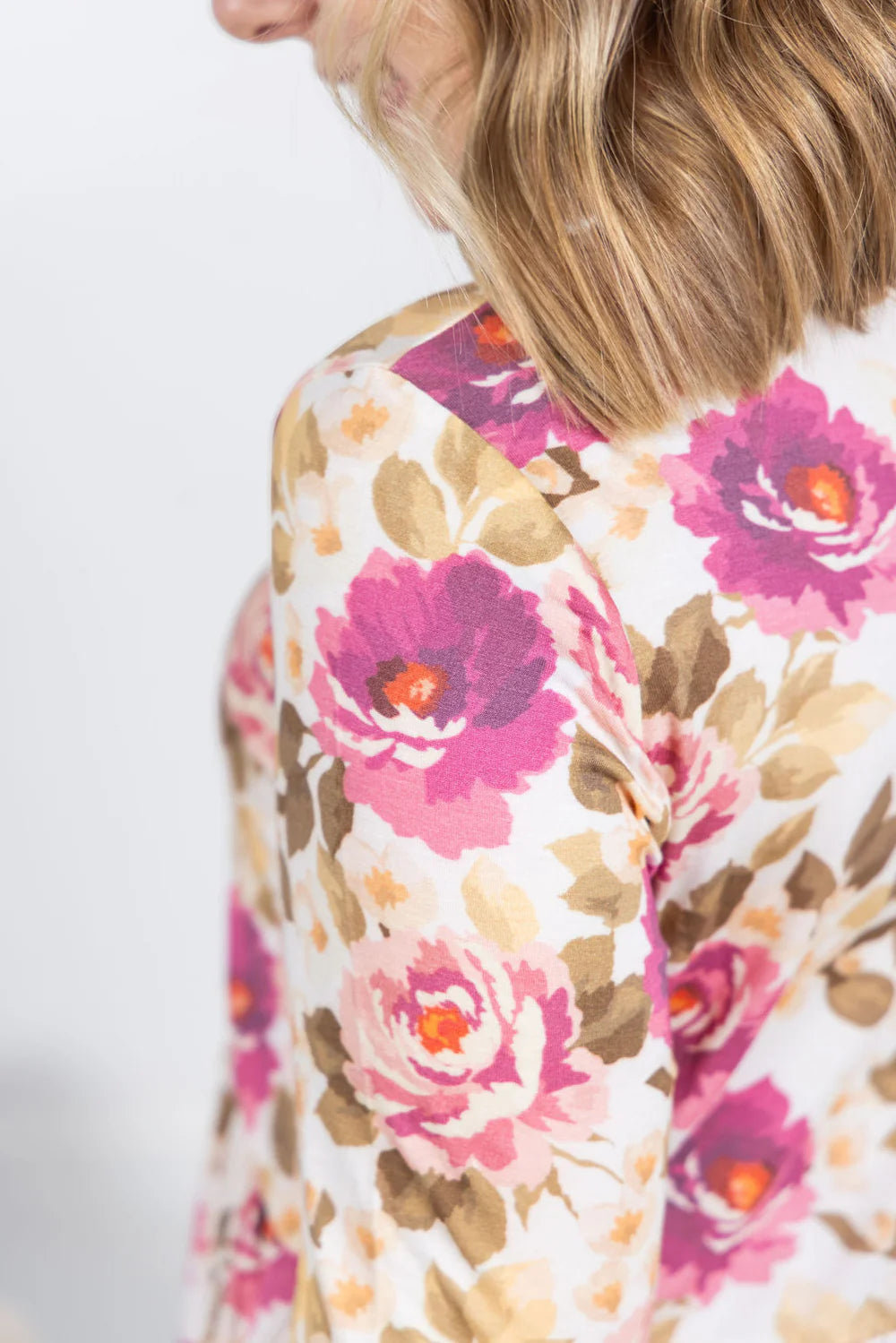 Long Sleeve Sarah Ruffle Top - Autumn Blossom