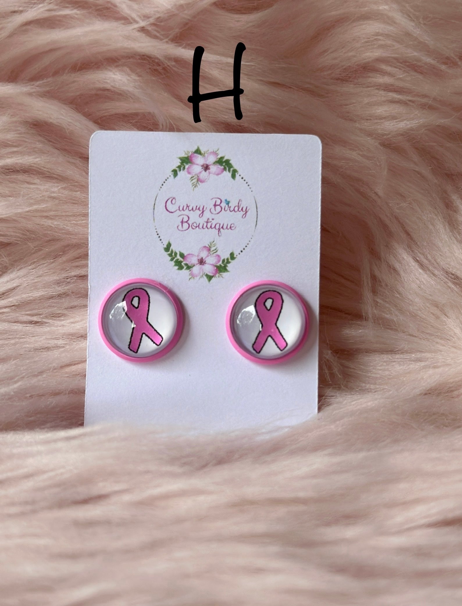 Breast Cancer Stud Earrings