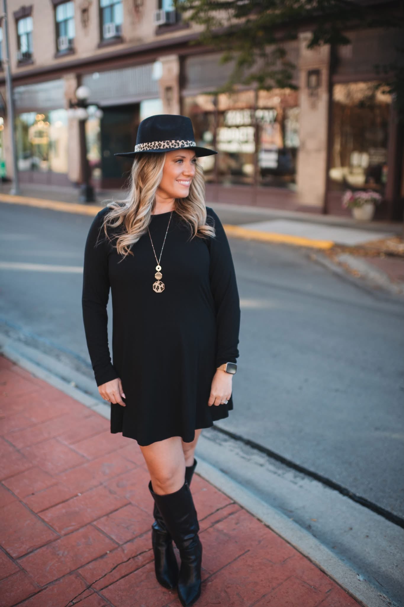 Savannah Bamboo Swing Dress - Black
