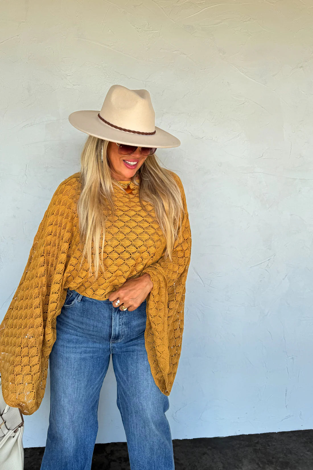 Free Spirit Bell Sleeve Top in Mustard