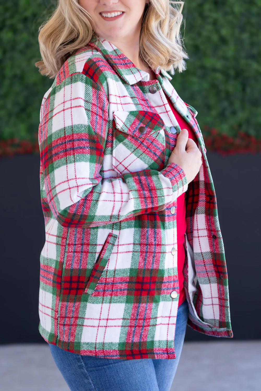 Norah Plaid Shacket - Christmas Plaid