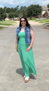 Luciana Stripe Dress in Green