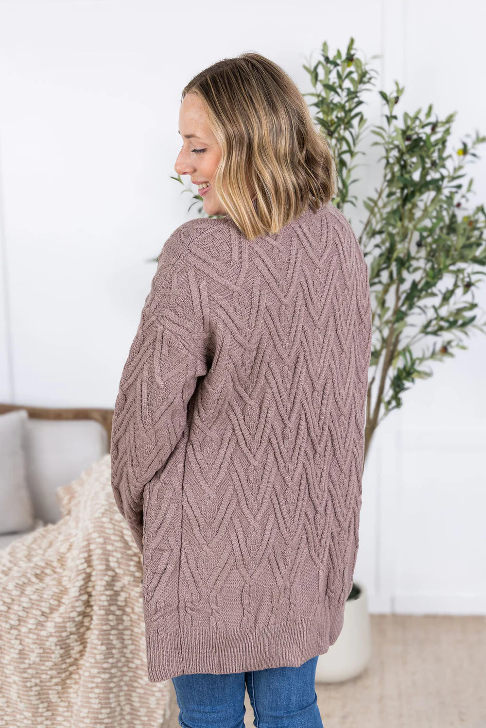 Button Sweater Cardigan - Light Mocha