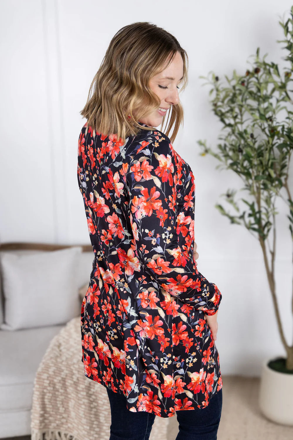Classic Cardigan - Sunset Floral