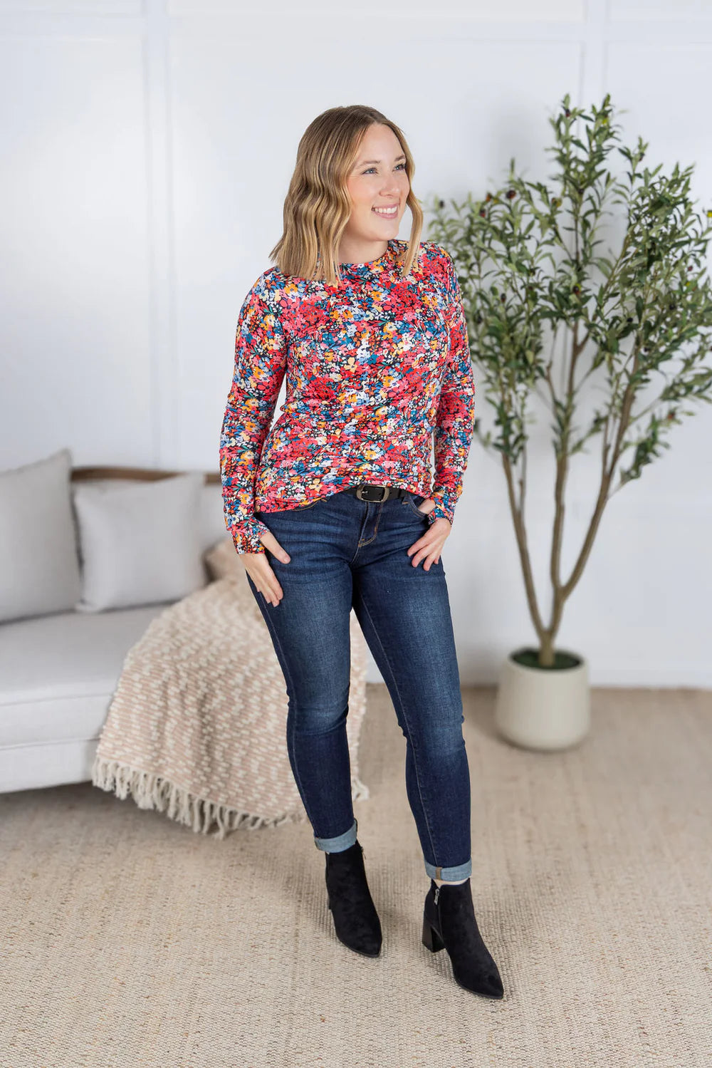 Blair Long Sleeve Top - Bright Floral