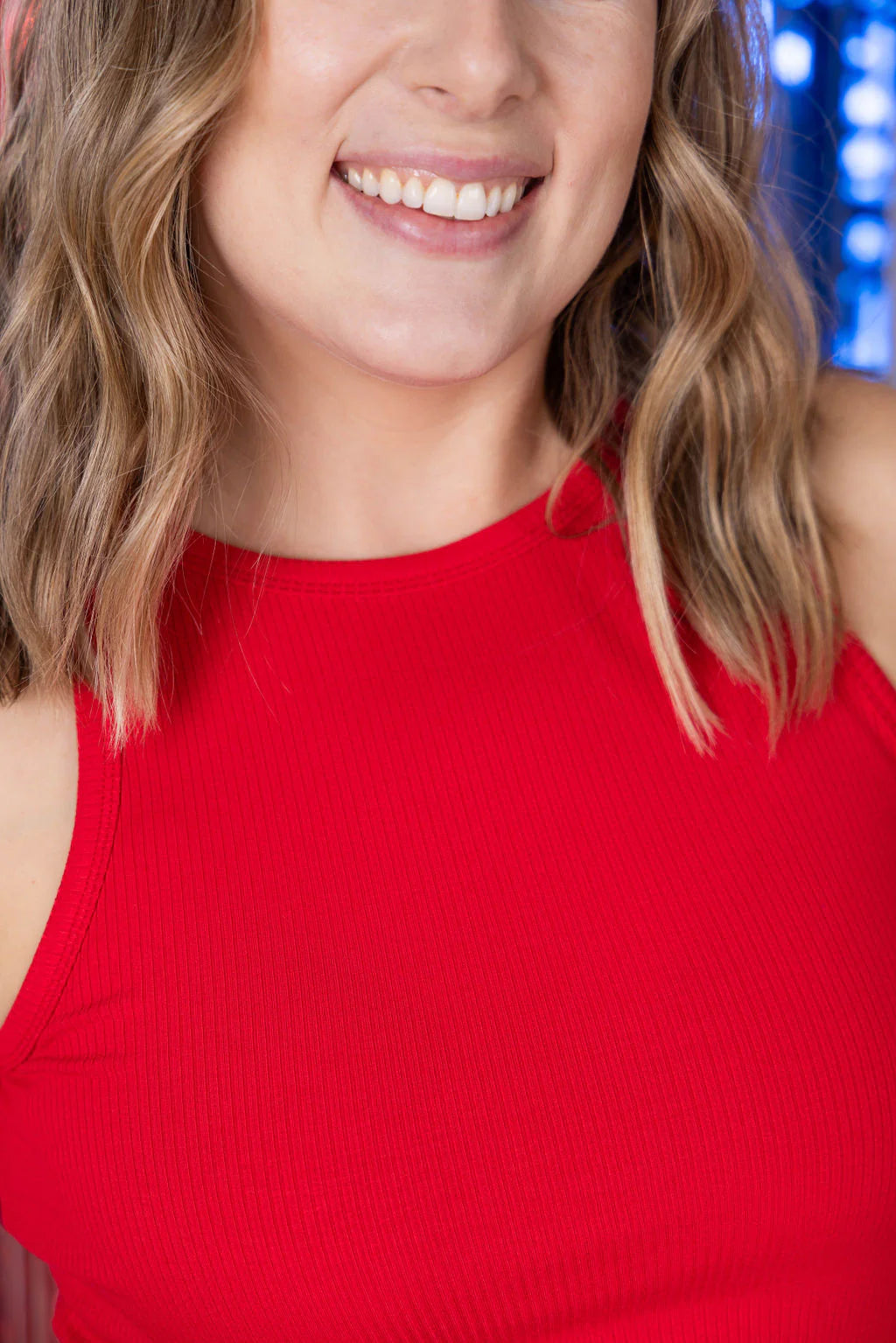 Tara Ribbed Tank - Red