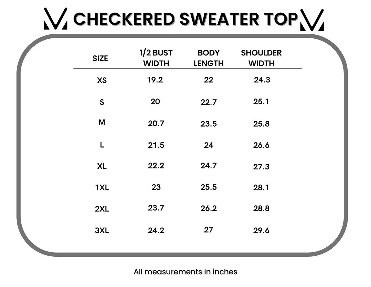 Checkered Sweater Top - Sage