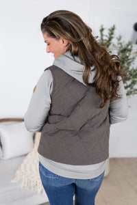 Remy Zip Up Vest - Charcoal