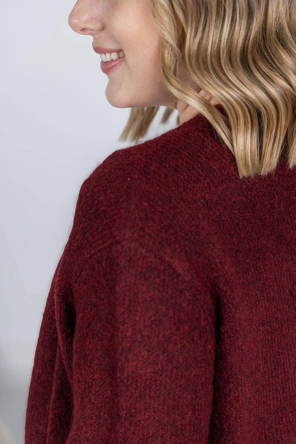 Madison Cozy Cardigan - Burgundy