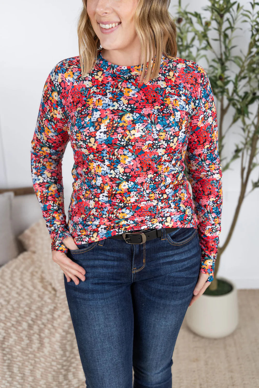 Blair Long Sleeve Top - Bright Floral