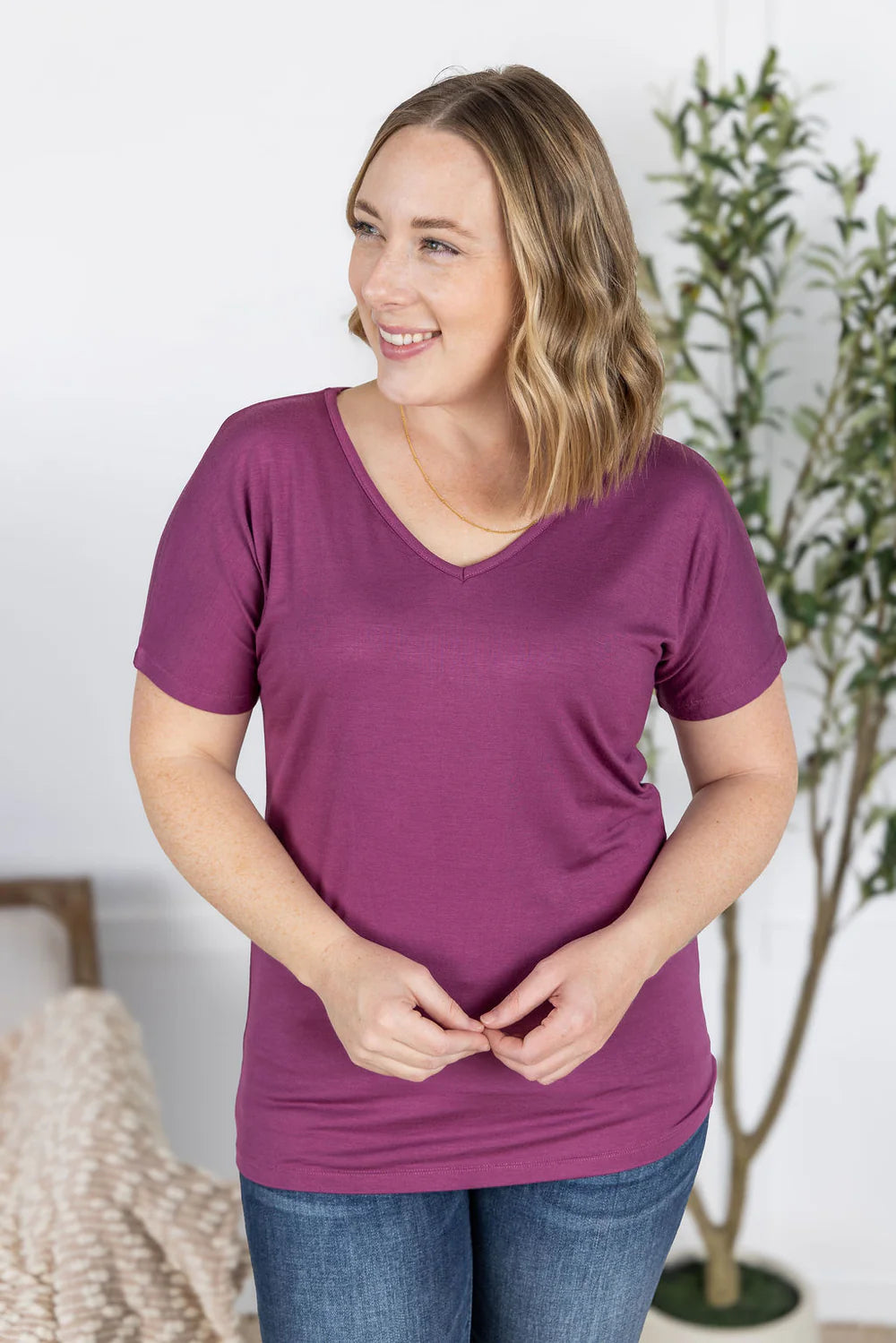 Chloe Cozy Tee - Mulberry