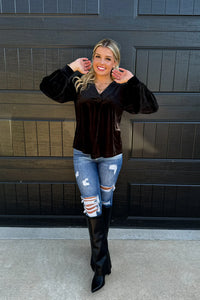 Love Interest Velvet Top