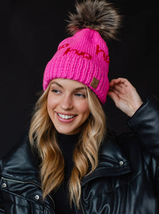 Pink HoHoHo  Pom Beanie