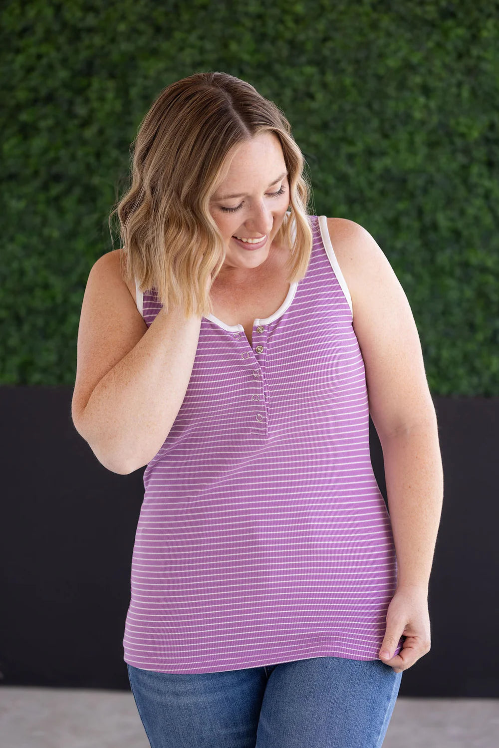 Shiloh Button Snap Tank - Purple