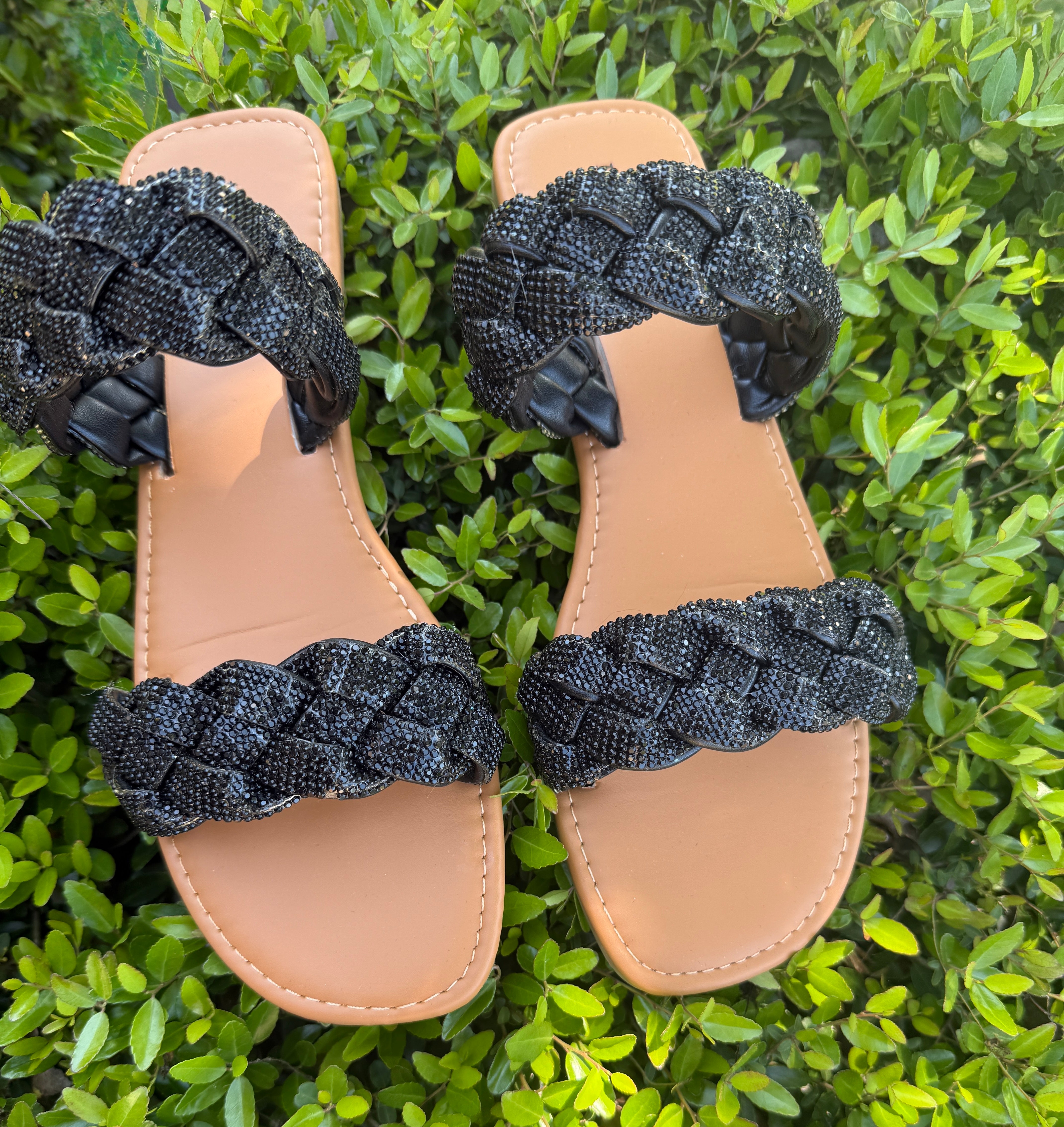 Glitzy Black Sandals