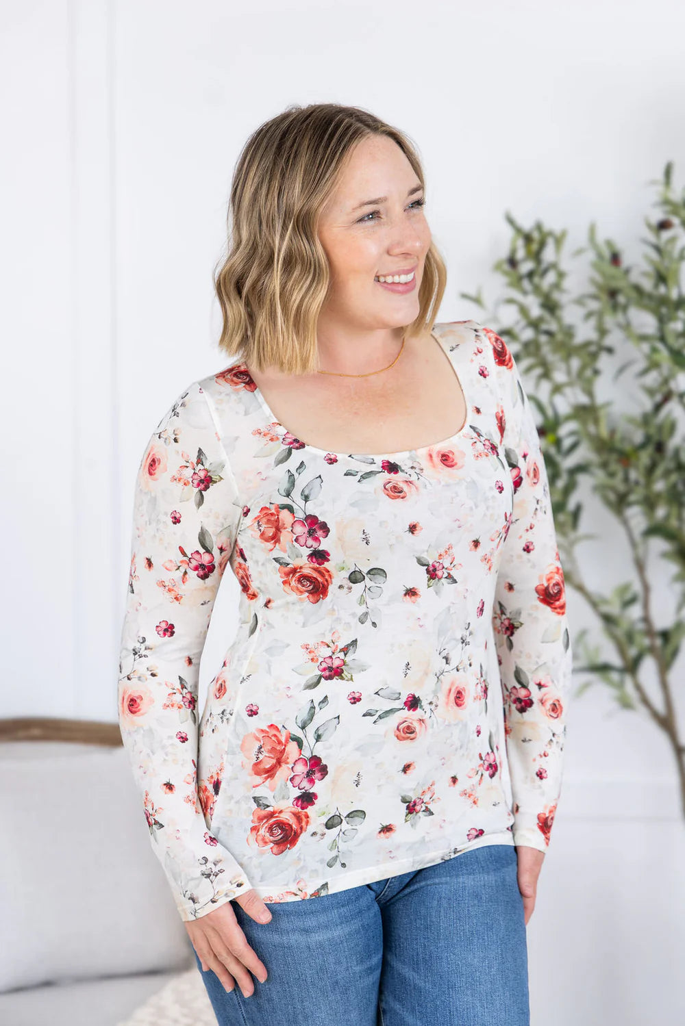 Alyssa Long Sleeve Top - Pink Bloom