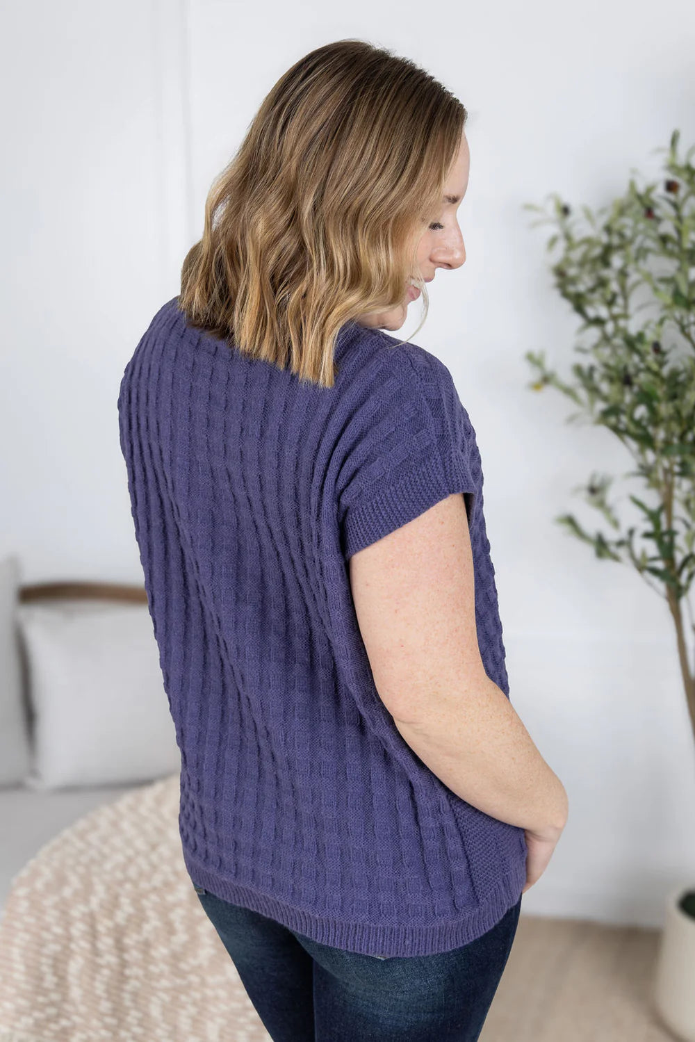 Kelly Knitted Top - Slate Purple