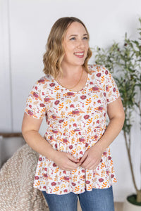 Sarah Ruffle Short Sleeve - Autumn Floral