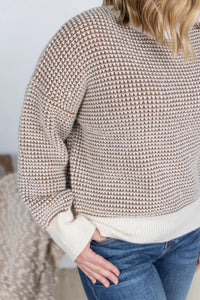 Charlotte Sweater - Mocha and Cream
