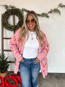 PREORDER- Christmas Candy Cane Cloud Cardigan