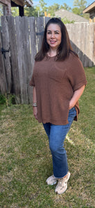 Annie Open Knit Top -  Brown