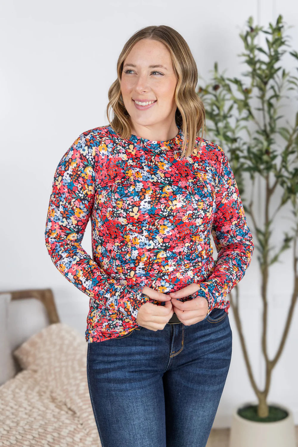 Blair Long Sleeve Top - Bright Floral